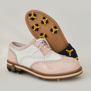 WINGTIPピンク ＆ホワイトエナメルクラシックシューズ