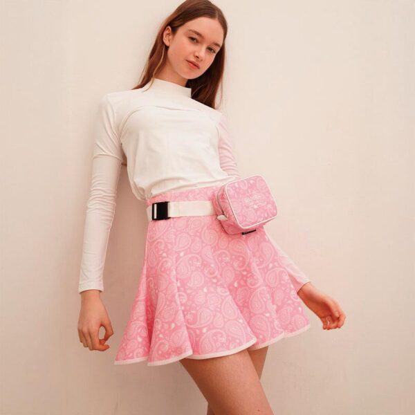 PAISLEY SWING SKIRT_PINK