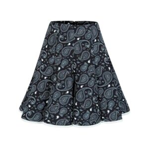 PAISLEY SWING SKIRT_BLACK