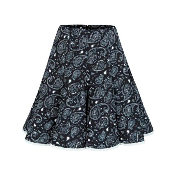 PAISLEY SWING SKIRT_BLACK