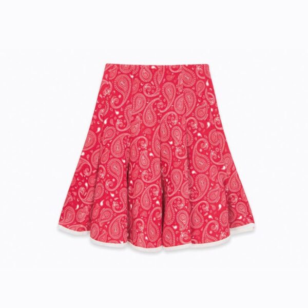 PAISLEY SWING SKIRT_RED