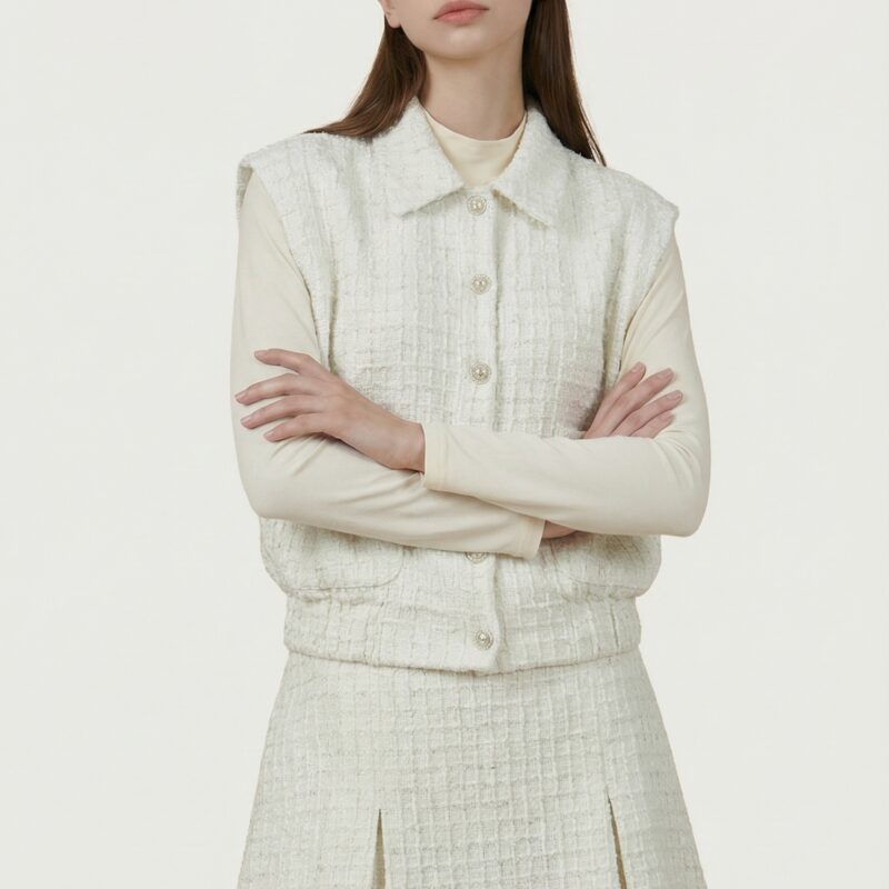 ツイードブルゾンベストセットアップ　予約商品