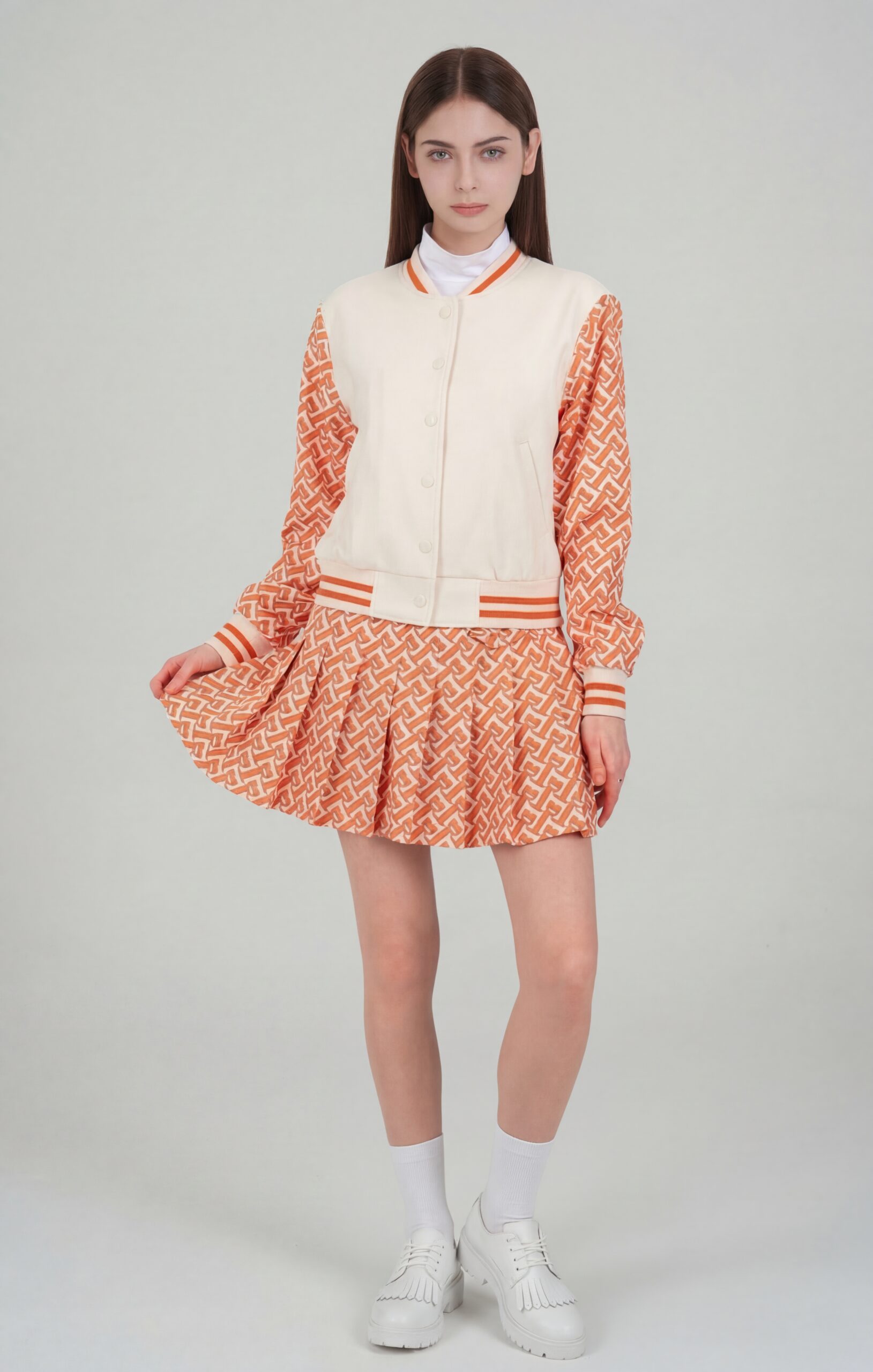 ジオメトリックパターン プリーツスカート セットアップ 予約商品 27日入荷 - 画像 (2)