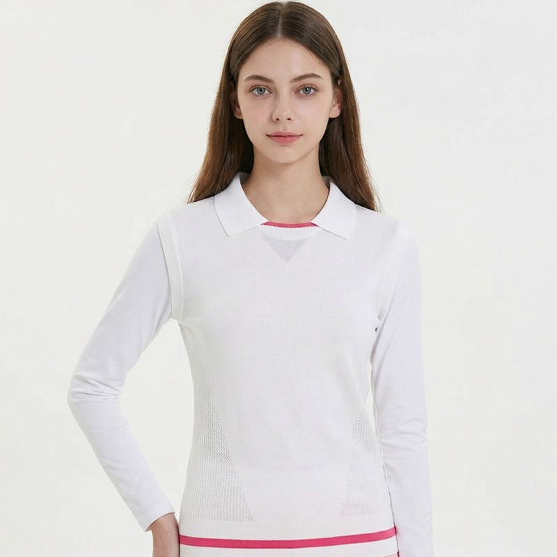 メッシュレイヤード カラーニット