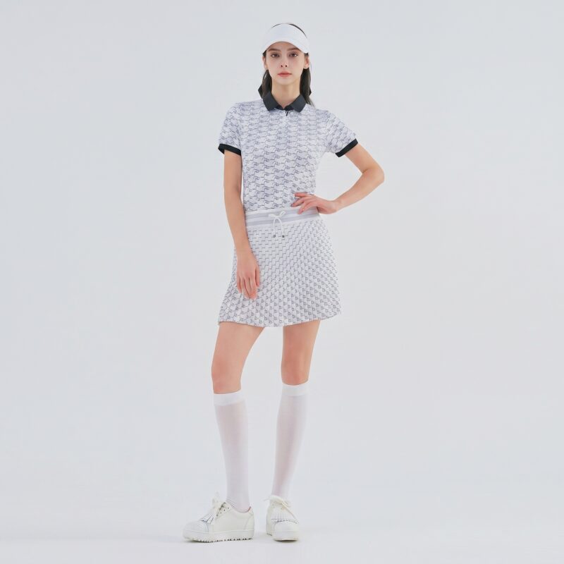 ラインウエスト ジャカード風スカート